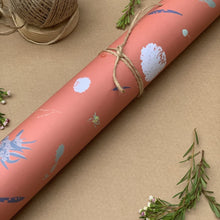 Load image into Gallery viewer, 6 pack wrapping paper - Foraged Botanics on Orange