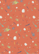 Load image into Gallery viewer, 6 pack wrapping paper - Foraged Botanics on Orange
